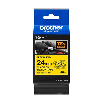 Vente BROTHER P-TOUCH TZE-FX651 noir sur jaune 24mm Brother au meilleur prix - visuel 4