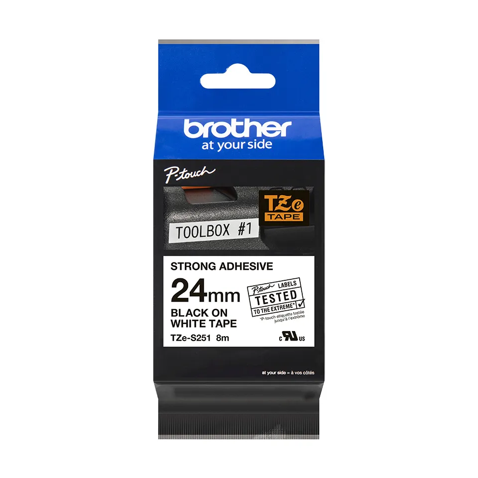 Achat BROTHER P-TOUCH TZE-S251 noir sur blanc 24mm extra sur hello RSE - visuel 5