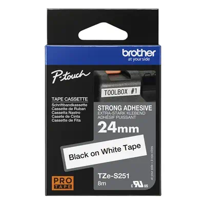 Brother TZE-S251 ruban d'étiquette Noir sur blanc TZ - Autres consommables - visuel 3