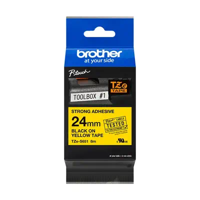 Achat BROTHER P-TOUCH TZE-S651 noir sur jaune 24mm extra sur hello RSE - visuel 5