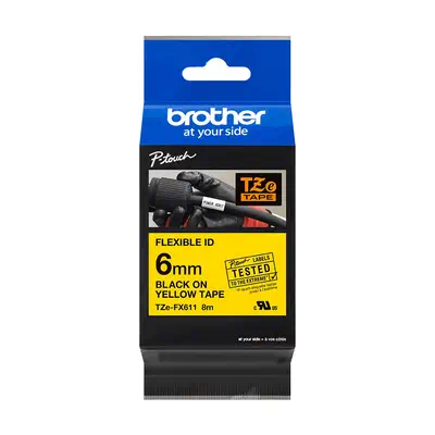 Vente BROTHER P-TOUCH TZE-FX611 noir sur jaune 6 mm Brother au meilleur prix - visuel 4