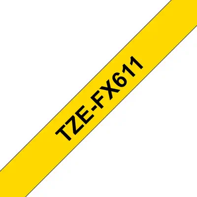 Brother TZE-FX611 ruban d'étiquette Noir sur jaune - Autres consommables - visuel 1
