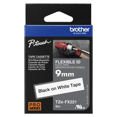 Brother TZE-FX221 ruban d'étiquette Noir sur blanc - Autres consommables - visuel 4