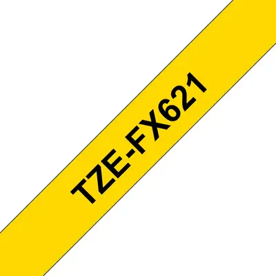 Brother TZE-FX621 ruban d'étiquette Noir sur jaune - Autres consommables - visuel 1