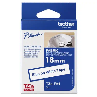 Brother TZE-FA4 ruban d'étiquette Bleu sur blanc - Ruban - visuel 4
