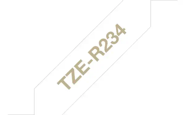 Brother TZE-R234 ruban d'étiquette Doré sur blanc - Ruban - visuel 1