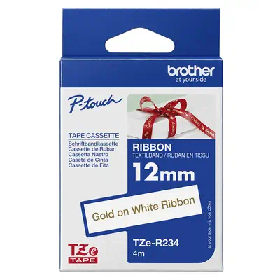 Brother TZE-R234 ruban d'étiquette Doré sur blanc - Ruban - visuel 3