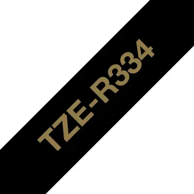 Brother TZE-R334 ruban d'étiquette Or sur noir - Autres consommables - visuel 1