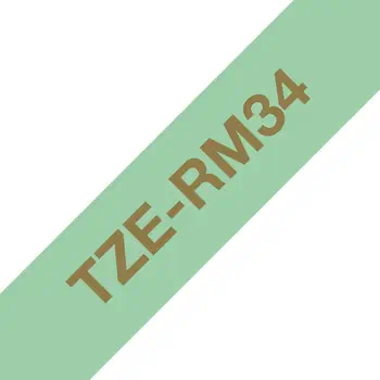 Brother TZE-RM34 ruban d'étiquette Couleur or sur menthe revendeur officiel