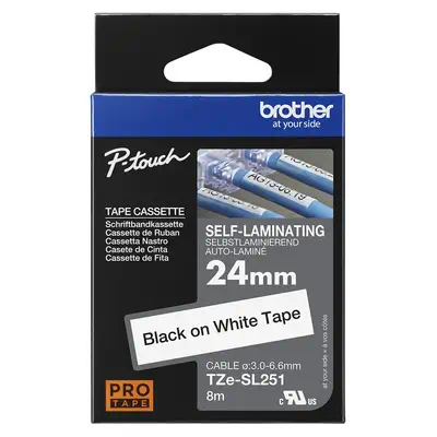 Brother TZESL251 ruban d'étiquette Noir sur blanc - Autres consommables - visuel 2