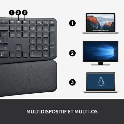 Logitech ERGO K860 Logitech - visuel 1 - hello RSE - TESTÉ PAR LES UTILISATEURS, APPROUVÉ PAR LES ERGONOMES
