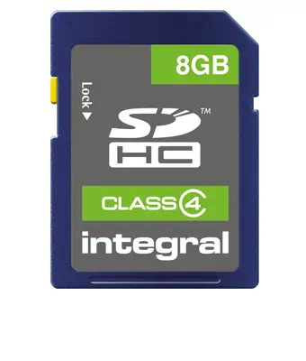 Vente Carte Mémoire Integral 8GB SDHC CLASS 4 MEMORY CARD