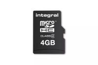 Revendeur officiel Carte Mémoire Integral 4GB MICROSDHC MEMORY CARD CLASS 4
