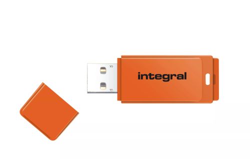 Vente Adaptateur stockage Integral 8GB USB2.0 DRIVE NEON ORANGE INTEGRAL