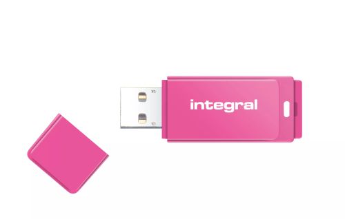 Vente Adaptateur stockage Integral 16GB USB2.0 DRIVE NEON PINK INTEGRAL sur hello RSE