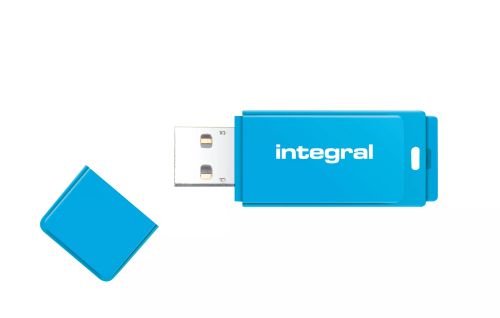 Vente Adaptateur stockage Integral 8GB USB2.0 DRIVE NEON BLUE INTEGRAL