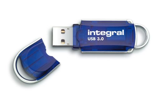 Revendeur officiel Adaptateur stockage Integral 32GB USB3.0 DRIVE COURIER BLUE UP TO R-100