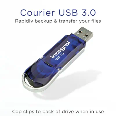 Integral INFD32GBCOU3.0 lecteur USB flash 32 Go USB Type-A 3.2 Gen 1 (3.1 Gen 1) Bleu, Argent - Adaptateur stockage - visuel 2
