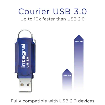 Integral INFD32GBCOU3.0 lecteur USB flash 32 Go USB Type-A 3.2 Gen 1 (3.1 Gen 1) Bleu, Argent - Adaptateur stockage - visuel 3