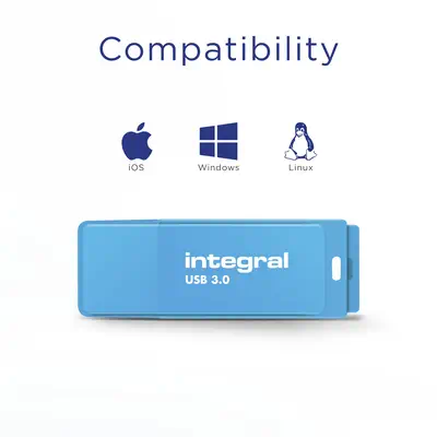 Integral INFD64GBNEONB3.0 lecteur USB flash 64 Go USB Type-A 3.2 Gen 1 (3.1 Gen 1) Bleu - Adaptateur stockage - visuel 4