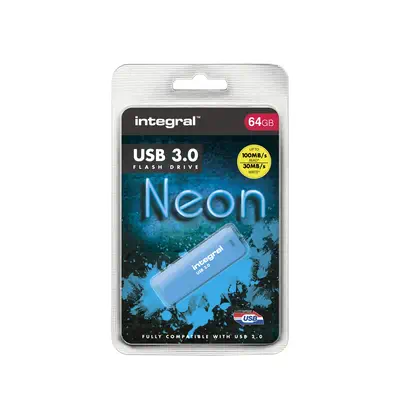 Integral INFD64GBNEONB3.0 lecteur USB flash 64 Go USB Type-A 3.2 Gen 1 (3.1 Gen 1) Bleu - Adaptateur stockage - visuel 2