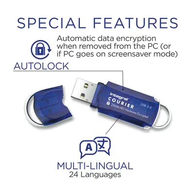 Integral INFD32GCOU3.0-197 lecteur USB flash 32 Go USB Type-A 3.2 Gen 1 (3.1 Gen 1) Bleu, Argent - Adaptateur stockage - visuel 4