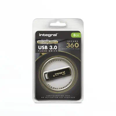 Integral INFD8GB360SEC3.0 lecteur USB flash 8 Go USB Type-A 3.2 Gen 1 (3.1 Gen 1) Noir, Or - Adaptateur stockage - visuel 2