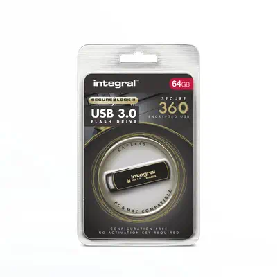 Integral INFD64GB360SEC3.0 lecteur USB flash 64 Go USB Type-A 3.2 Gen 1 (3.1 Gen 1) Noir, Or - Adaptateur stockage - visuel 2