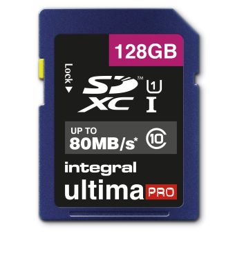 Achat Carte Mémoire Integral 128GB ULTIMAPRO SDHC/XC 80MB CLASS 10 UHS sur hello RSE