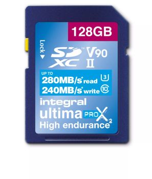 Achat Integral 128GB SDHC/XC 280-240MB/s UHS-II V90 sur hello RSE