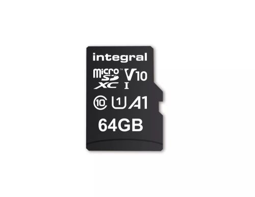 Achat Carte Mémoire Integral 64GB HIGH SPEED MICROSDHC/XC V10 UHS-I U1