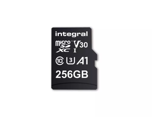 Vente Integral 256GB PREMIUM HIGH SPEED MICROSDHC/XC V30 UHS-I U3 au meilleur prix