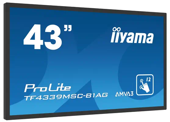 iiyama TF4339MSC-B1AG Écran d'affichage dynamique 109,2 cm (43") LED 400 cd/m² Full HD Noir Écran ta - Ecran Numérique Interactif - visuel 4