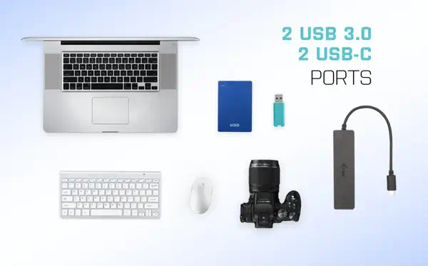 i-tec Metal C31HUBMETAL2A2C hub & concentrateur USB 3.2 Gen 1 (3.1 Gen 1) Type-C 10000 Mbit/s Noir - I-Tec - Accessoires Tablette - visuel 6