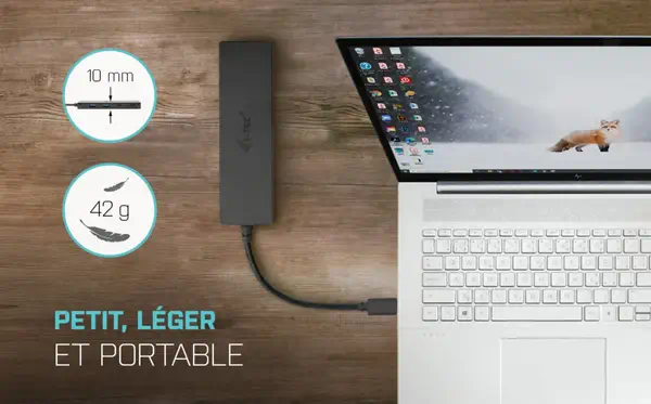 i-tec Metal C31HUBMETAL2A2C hub & concentrateur USB 3.2 Gen 1 (3.1 Gen 1) Type-C 10000 Mbit/s Noir - I-Tec - Accessoires Tablette - visuel 8