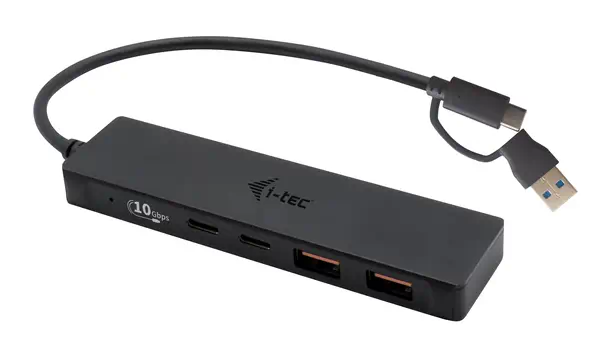 i-tec Metal C31HUBMETAL2A2C hub & concentrateur USB 3.2 Gen 1 (3.1 Gen 1) Type-C 10000 Mbit/s Noir - I-Tec - Accessoires Tablette - visuel 1