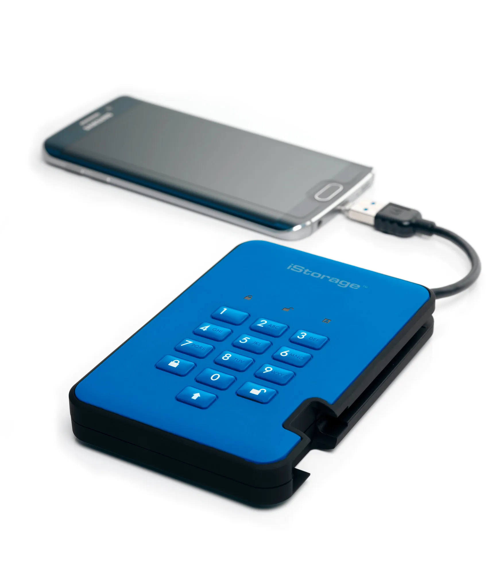 diskAshur2 256-bit 2TB SB 3.1 secure encrypted hard drive - Blue IS-DA2-256-2000-BE - iStorage - Disque dur SSD - visuel 7