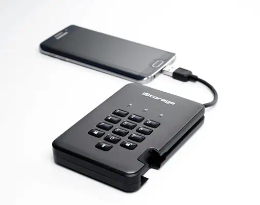 iStorage diskAshur PRO2 8 To USB Type-A 3.2 Gen 1 (3.1 Gen 1) Noir - Disque dur SSD - visuel 3