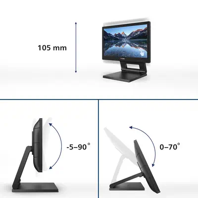 Philips 162B9T/00 écran plat de PC 39,6 cm (15.6") 1366 x 768 pixels HD LCD Écran tactile Noir - Ecran Ordinateur - visuel 3