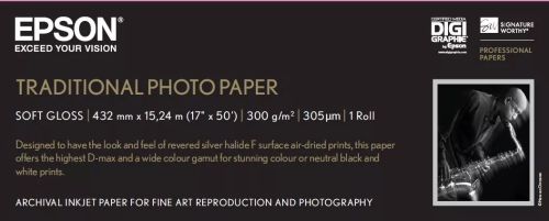 Vente Autre Imprimante EPSON S045054 Traditional photo papier inkjet 330g/m2