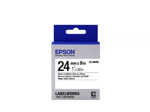 Achat EPSON Ruban LK-6WBN - Standard - Noir sur Blanc - 24mmx9m au meilleur prix