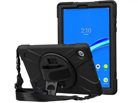 COQUE RENFORCEE AVEC BANDOULIERE, POIGNEE ROTATIVE ET PIED SUPPORT POUR LENOVO Tab M10 FHD Plus Gen2 - DLH - Etui et Housse - visuel 1