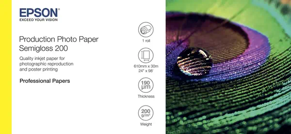 Epson Production Photo Paper Semigloss 200 24" x 30m - Papier - visuel 1
