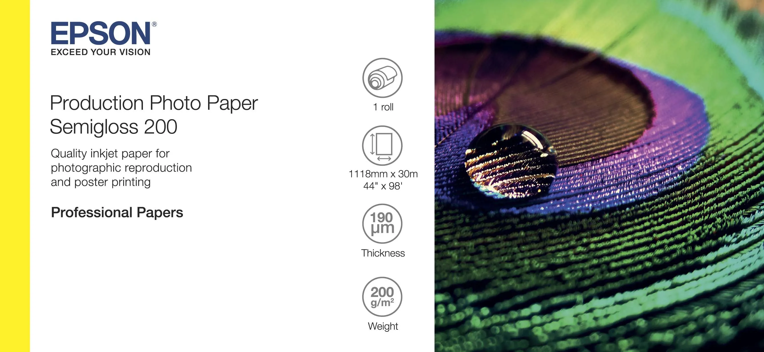 Epson Production Photo Paper Semigloss 200 44" x 30m - Autre Imprimante - visuel 1