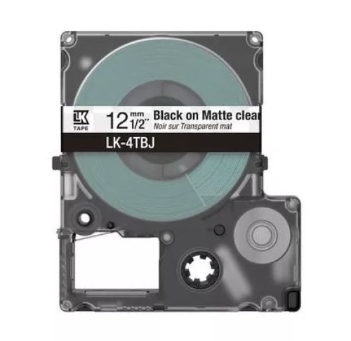 Vente EPSON Matte Tape Clear/Black 12mm 8m LK-4TBJ au meilleur prix