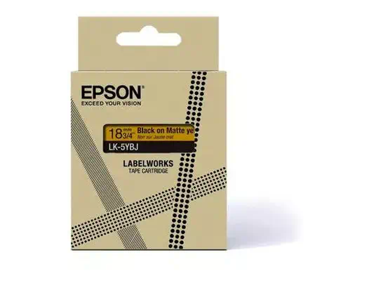 Vente EPSON Matte Tape Yellow/Black 18mm 8m LK-5YBJ Epson au meilleur prix - visuel 2