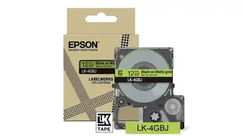 Revendeur officiel Papier EPSON Matte Tape Green/Black 12mm 8m LK-4GBJ