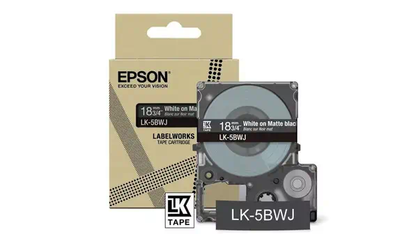Achat EPSON Matte Tape Blue/Black 18mm 8m LK-5LBJ sur hello RSE