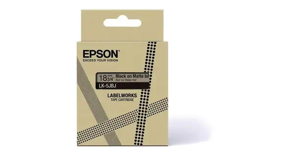 Vente EPSON Matte Tape Beige/Black 18mm 8m LK-5JBJ Epson au meilleur prix - visuel 2