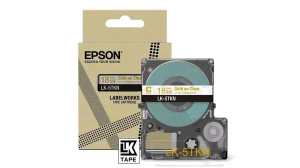 Vente EPSON Metallic Tape Clear/Gold 18mm 9m LK-5TKN au meilleur prix